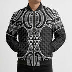 Ma Maori Ta Moko Poutama Art Bomber Puffer Jacket - Aussie Hoodie