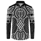Ma Maori Ta Moko Poutama Art Button Sweatshirt