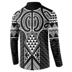 Ma Maori Ta Moko Poutama Art Button Sweatshirt