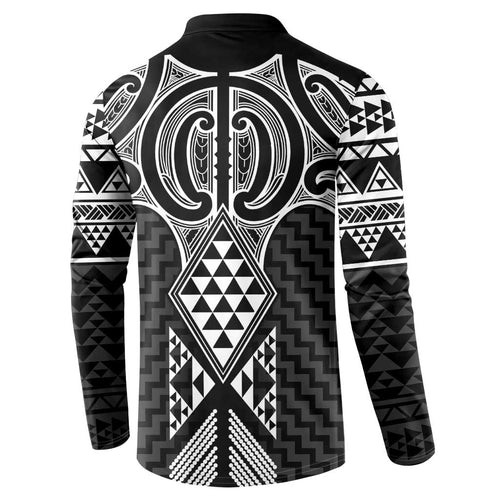 Ma Maori Ta Moko Poutama Art Button Sweatshirt
