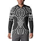 Ma Maori Ta Moko Poutama Art Button Sweatshirt