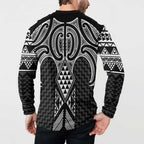 Ma Maori Ta Moko Poutama Art Button Sweatshirt