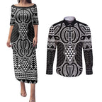 Ma Maori Ta Moko Poutama Art Couples Matching Puletasi and Long Sleeve Button Shirt