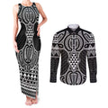 Ma Maori Ta Moko Poutama Art Couples Matching Tank Maxi Dress and Long Sleeve Button Shirt