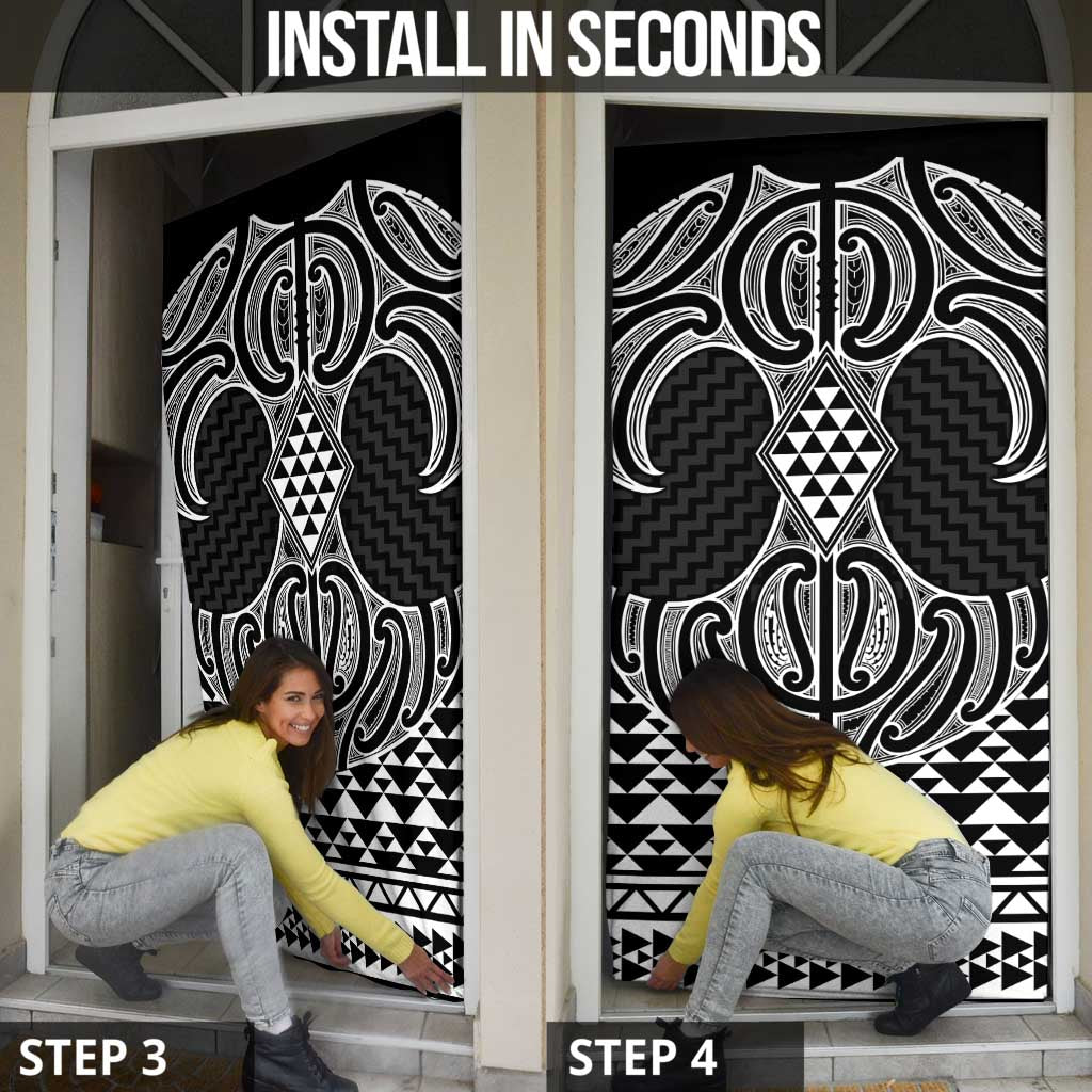 Ma Maori Ta Moko Poutama Art Door Cover - Aussie Hoodie
