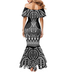 Ma Maori Ta Moko Poutama Art Family Matching Mermaid Dress and Hawaiian Shirt