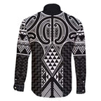 Ma Maori Ta Moko Poutama Art Family Matching Off Shoulder Short Dress and Hawaiian Shirt