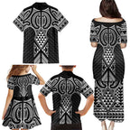 Ma Maori Ta Moko Poutama Art Family Matching Puletasi and Hawaiian Shirt