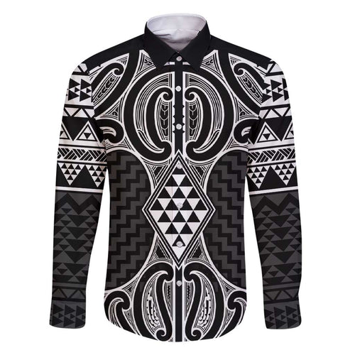 Ma Maori Ta Moko Poutama Art Family Matching Short Sleeve Bodycon Dress and Hawaiian Shirt