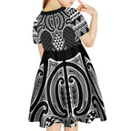 Ma Maori Ta Moko Poutama Art Kid Short Sleeve Dress
