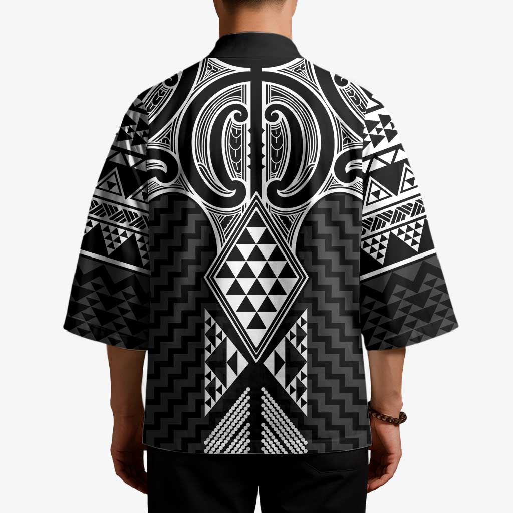 Ma Maori Ta Moko Poutama Art Kimono - Aussie Hoodie
