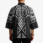 Ma Maori Ta Moko Poutama Art Kimono - Aussie Hoodie