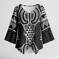 Ma Maori Ta Moko Poutama Art Kimono Sleeve Blouse - Aussie Hoodie