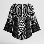 Ma Maori Ta Moko Poutama Art Kimono Sleeve Blouse - Aussie Hoodie