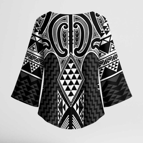Ma Maori Ta Moko Poutama Art Kimono Sleeve Blouse - Aussie Hoodie