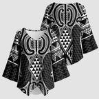 Ma Maori Ta Moko Poutama Art Kimono Sleeve Blouse - Aussie Hoodie