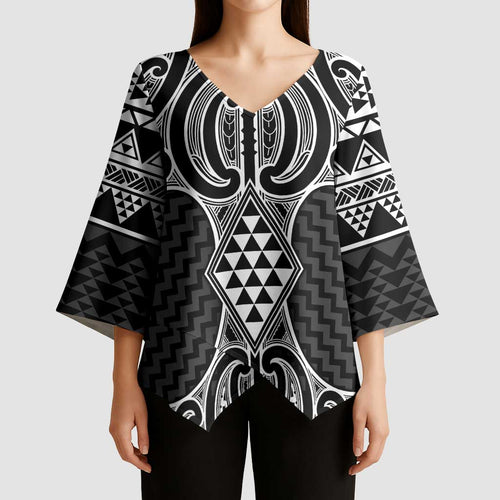 Ma Maori Ta Moko Poutama Art Kimono Sleeve Blouse - Aussie Hoodie