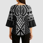 Ma Maori Ta Moko Poutama Art Kimono Sleeve Blouse - Aussie Hoodie