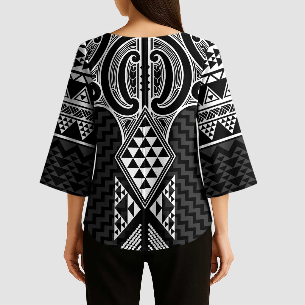 Ma Maori Ta Moko Poutama Art Kimono Sleeve Blouse - Aussie Hoodie