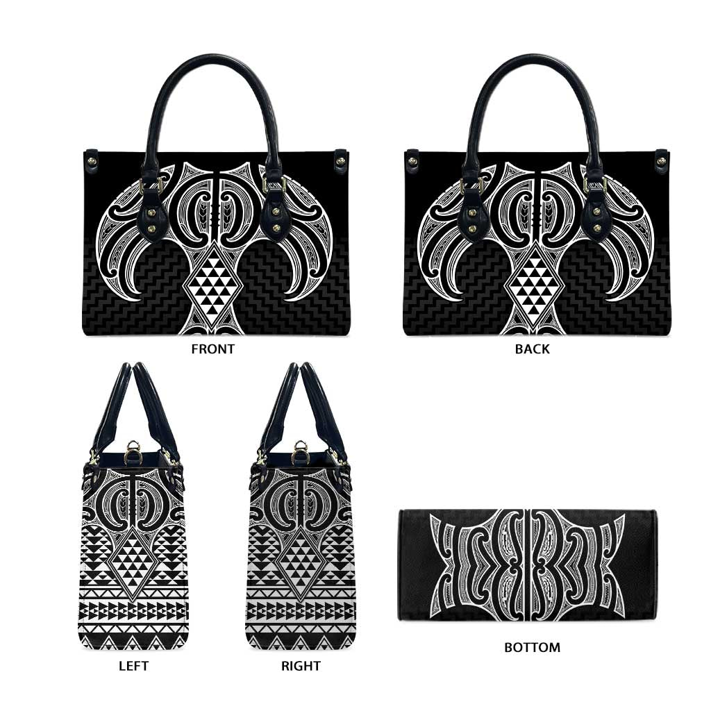 Ma Maori Ta Moko Poutama Art Leather Bag - Aussie Hoodie