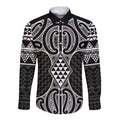 Ma Maori Ta Moko Poutama Art Long Sleeve Button Shirt