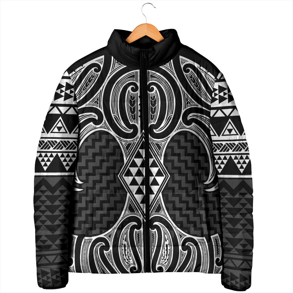 Ma Maori Ta Moko Poutama Art Padded Jacket - Aussie Hoodie