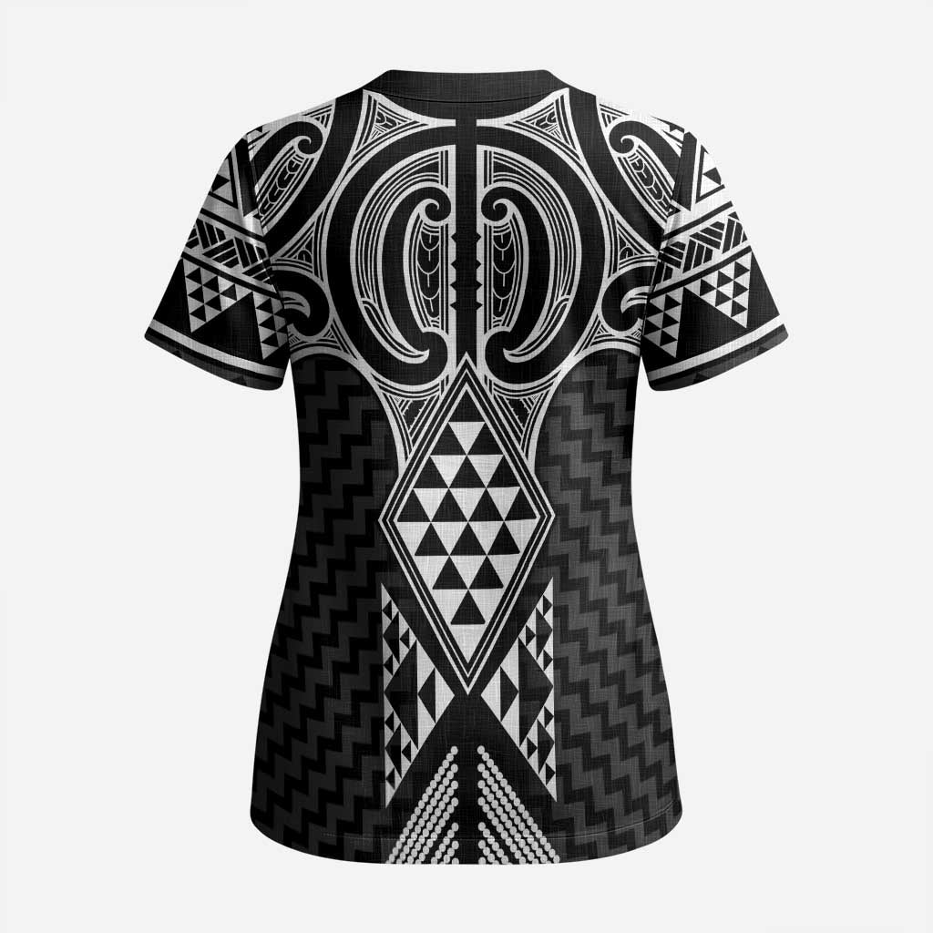 Ma Maori Ta Moko Poutama Art Scrub Top - Aussie Hoodie