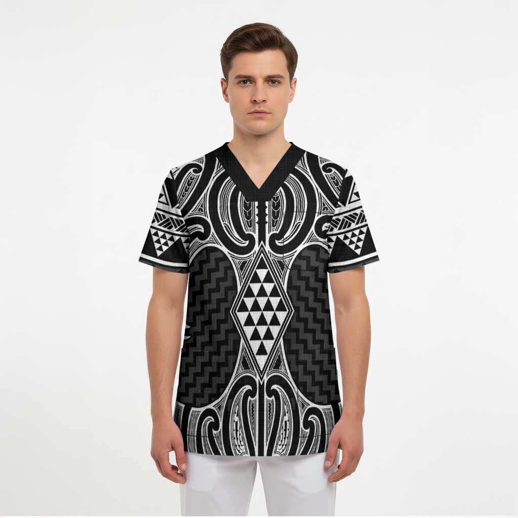 Ma Maori Ta Moko Poutama Art Scrub Top - Aussie Hoodie