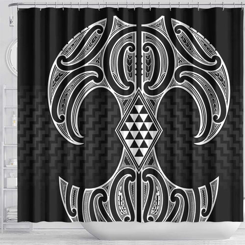 Ma Maori Ta Moko Poutama Art Shower Curtain