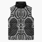 Ma Maori Ta Moko Poutama Art Sleeveless Puffer Jacket - Aussie Hoodie