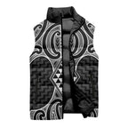 Ma Maori Ta Moko Poutama Art Sleeveless Puffer Jacket - Aussie Hoodie