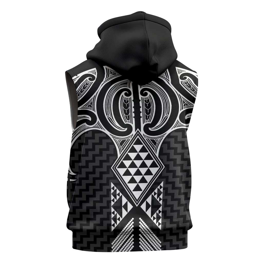 Ma Maori Ta Moko Poutama Art Sleeveless Zip Hoodie LT9