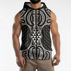 Ma Maori Ta Moko Poutama Art Sleeveless Zip Hoodie LT9