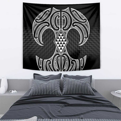 Ma Maori Ta Moko Poutama Art Tapestry
