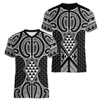 Ma Maori Ta Moko Poutama Art Women V-Neck T-Shirt