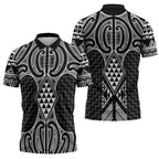 Ma Maori Ta Moko Poutama Art Zipper Polo Shirt - Aussie Hoodie