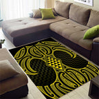 Mahi-dawg Maori Ta Moko Poutama Art Area Rug
