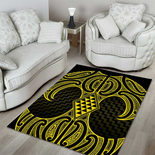 Mahi-dawg Maori Ta Moko Poutama Art Area Rug