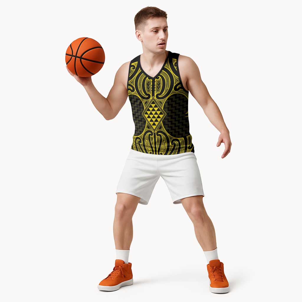 Mahi-dawg Maori Ta Moko Poutama Art Basketball Jersey - Aussie Hoodie