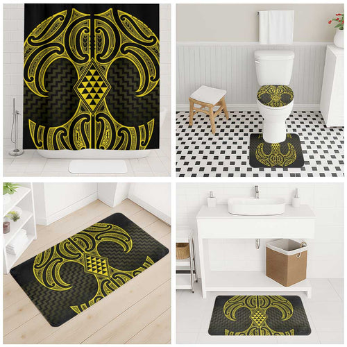 Mahi-dawg Maori Ta Moko Poutama Art Bathroom Set - Aussie Hoodie