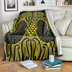 Mahi-dawg Maori Ta Moko Poutama Art Blanket