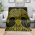 Mahi-dawg Maori Ta Moko Poutama Art Blanket