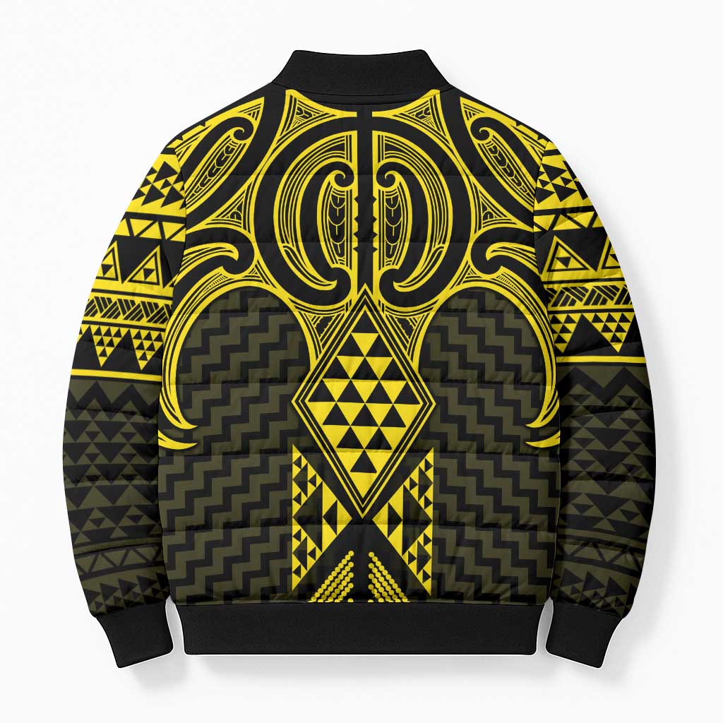 Mahi-dawg Maori Ta Moko Poutama Art Bomber Puffer Jacket - Aussie Hoodie