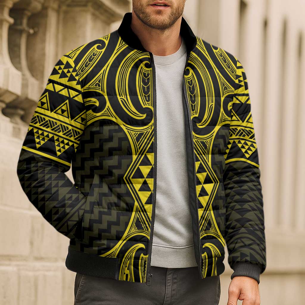 Mahi-dawg Maori Ta Moko Poutama Art Bomber Puffer Jacket - Aussie Hoodie