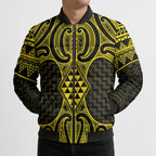 Mahi-dawg Maori Ta Moko Poutama Art Bomber Puffer Jacket - Aussie Hoodie