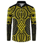 Mahi-dawg Maori Ta Moko Poutama Art Button Sweatshirt