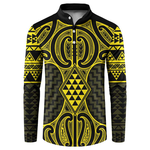 Mahi-dawg Maori Ta Moko Poutama Art Button Sweatshirt