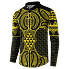 Mahi-dawg Maori Ta Moko Poutama Art Button Sweatshirt