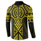 Mahi-dawg Maori Ta Moko Poutama Art Button Sweatshirt