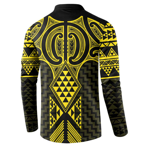 Mahi-dawg Maori Ta Moko Poutama Art Button Sweatshirt